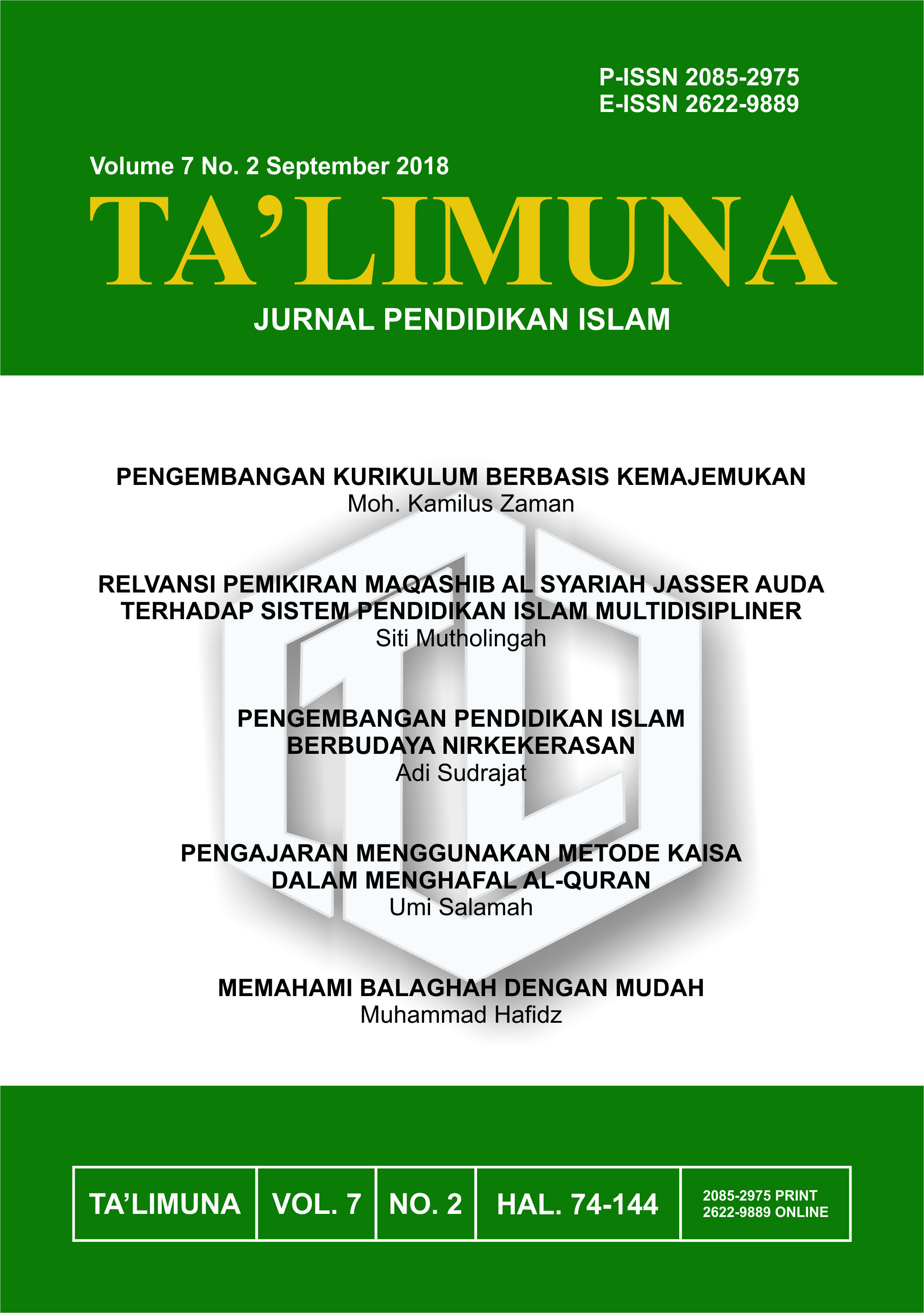 TA'LIMUNA: Jurnal Pendidikan Islam