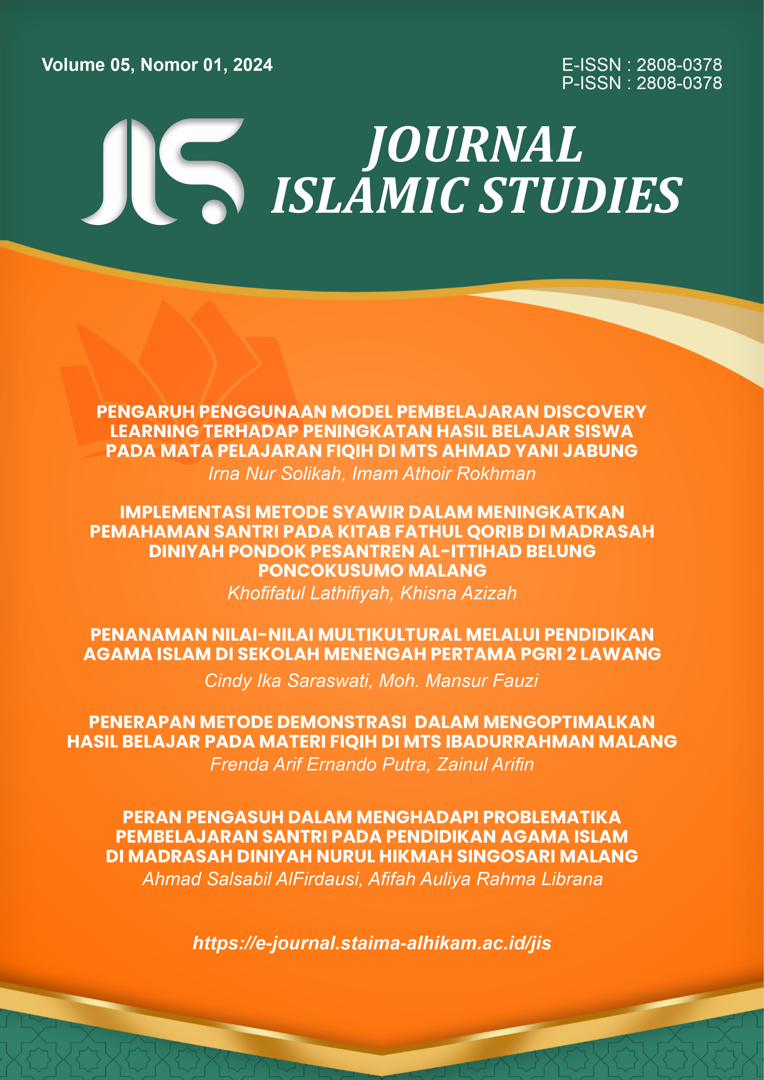 					View Vol. 5 No. 01 (2024): journal Islamic Studies
				